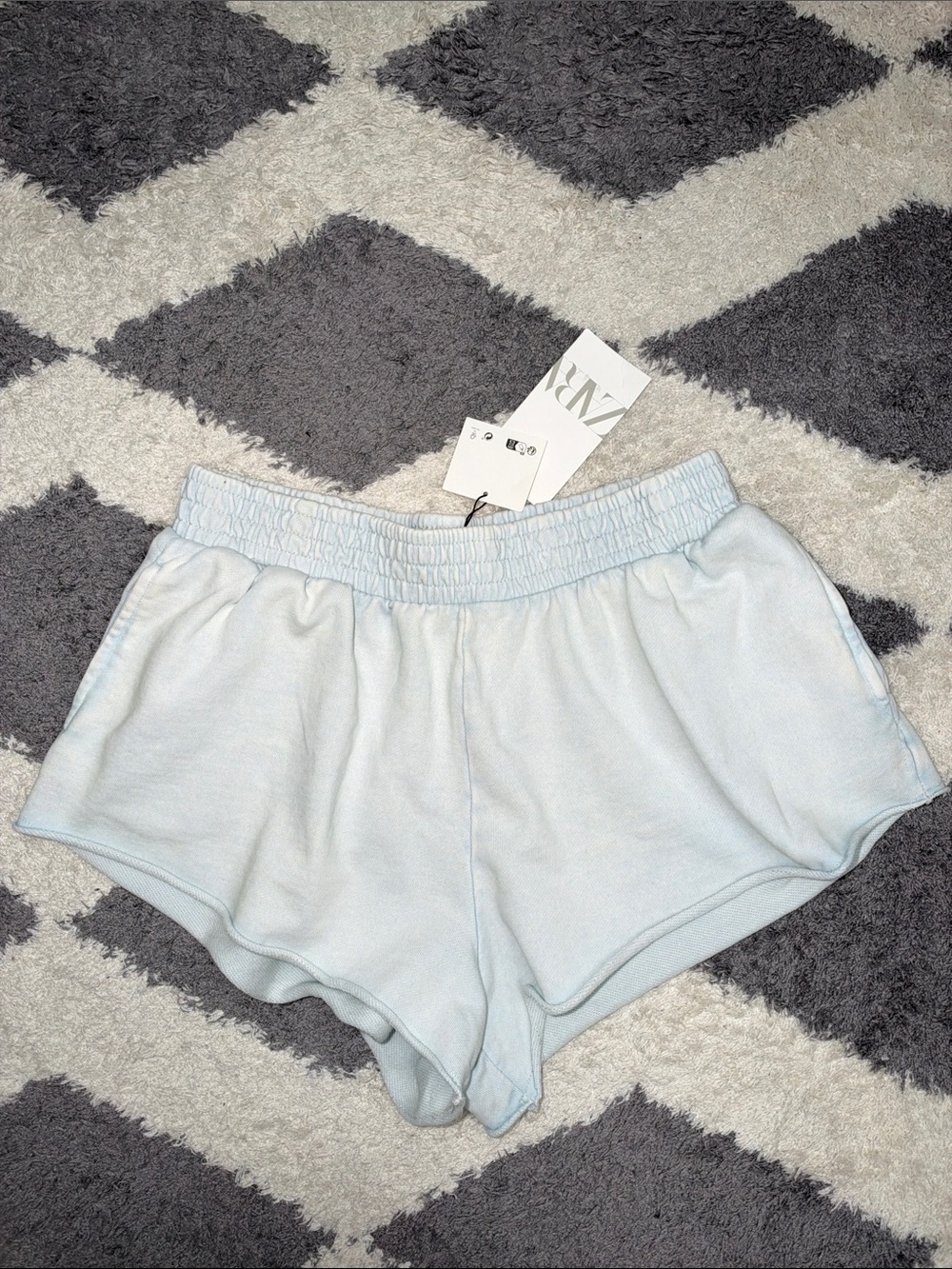 NWT Zara Light Blue Women's Athletic Lounge Shorts size med